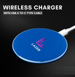 Lazer Essential Wireless Charger with USB-A to C Type Cable