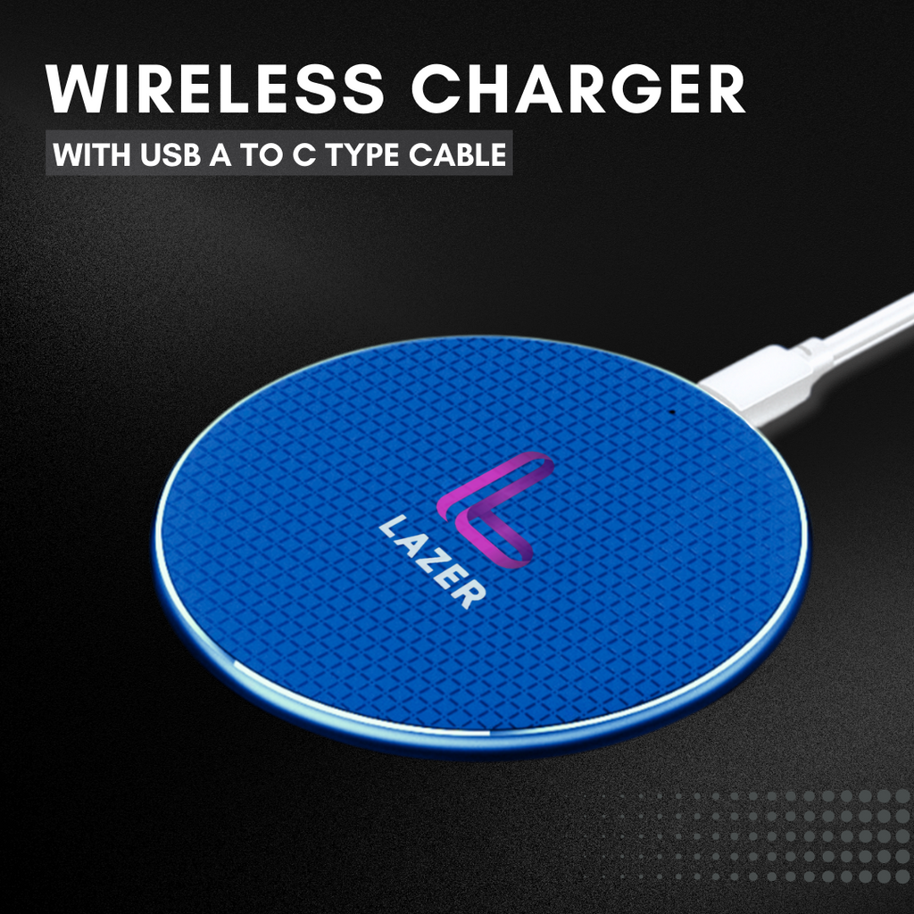 Lazer Essential Wireless Charger with USB-A to C Type Cable