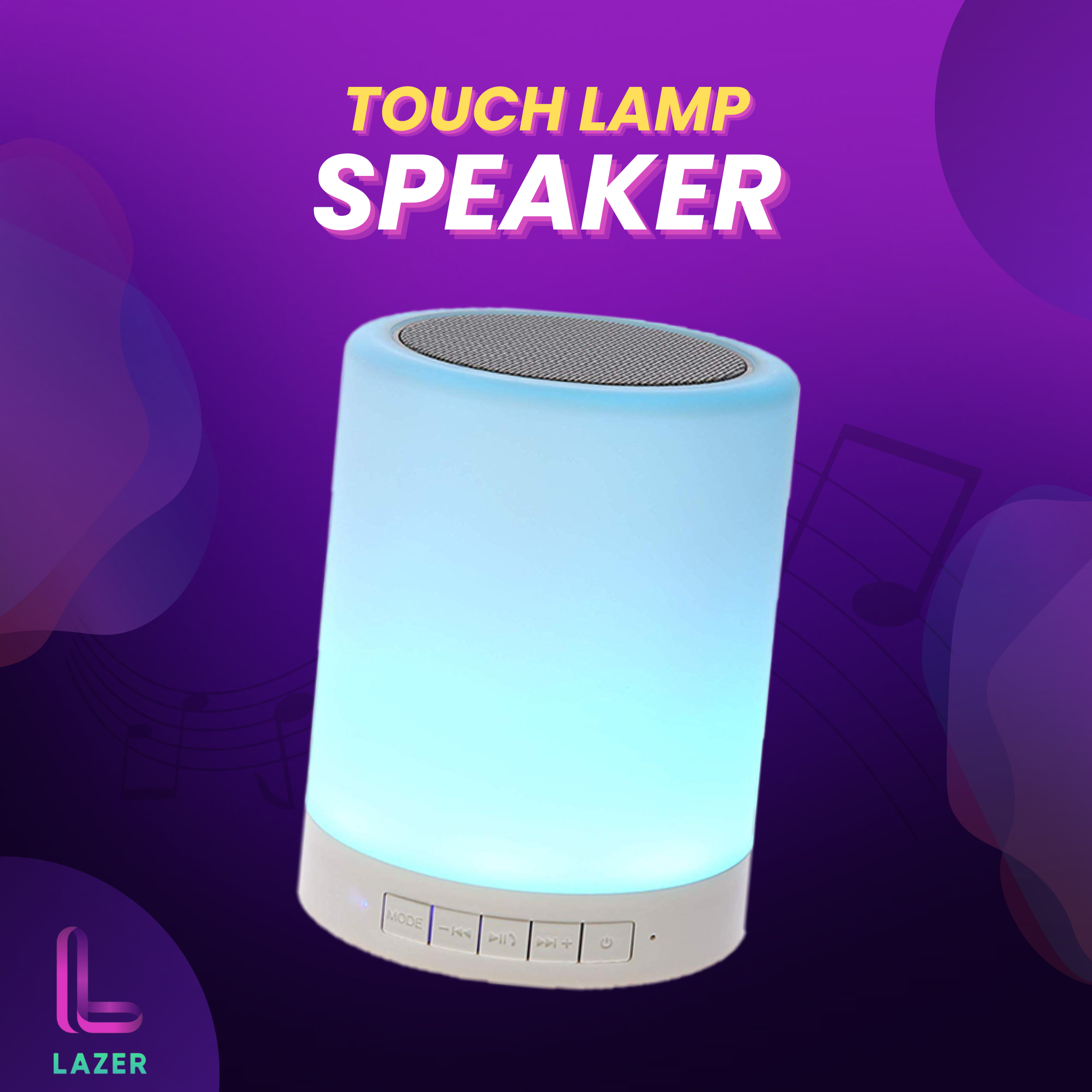 Lazer Wireless Touch Lamp LED Portable Speaker