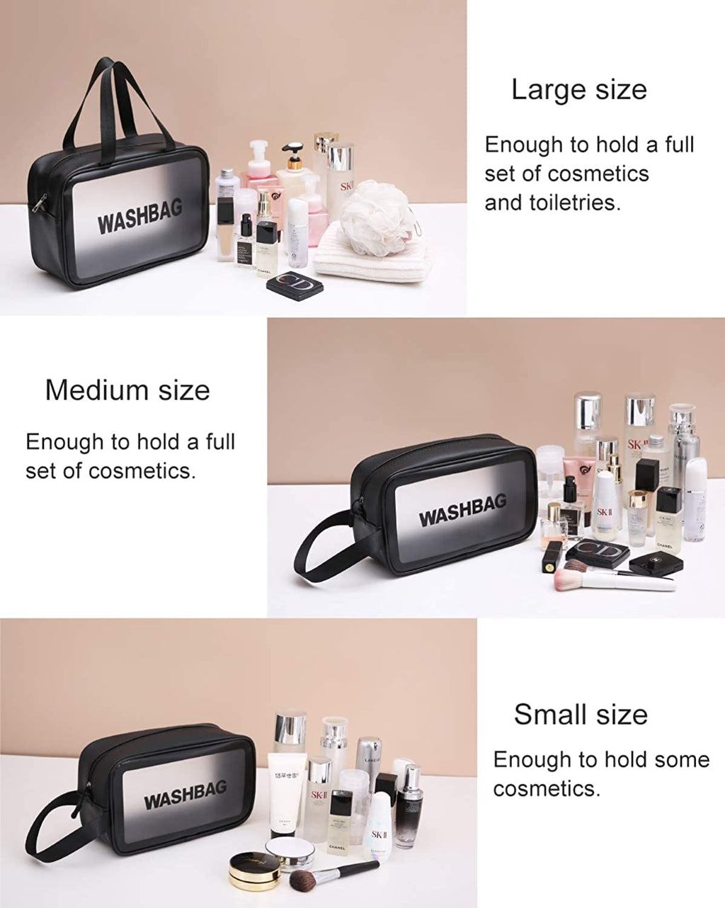 Lazer WashBag Cosmetic Bag | Makeup Travel Bag | Portable Toiletry Organizer