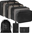 Lazer Polyester 7 Set Travel Organizer Bag 3 Packing Cubes + 3 Pouches + 1 Toiletry Organizer Bag W-28 Cm, H-11 Centimeters