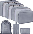 Lazer Polyester 7 Set Travel Organizer Bag 3 Packing Cubes + 3 Pouches + 1 Toiletry Organizer Bag W-28 Cm, H-11 Centimeters