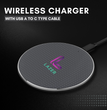 Lazer Essential Wireless Charger with USB-A to C Type Cable