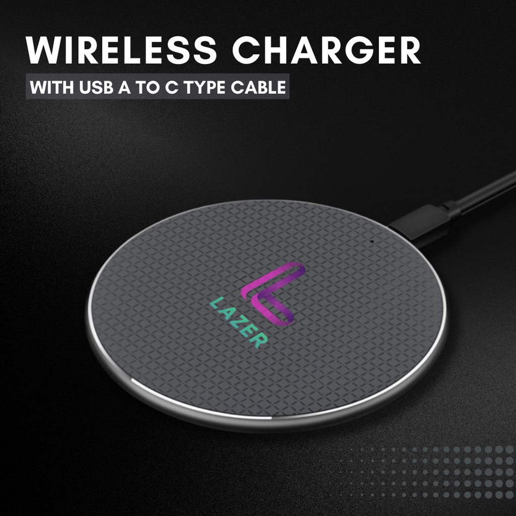 Lazer Essential Wireless Charger with USB-A to C Type Cable