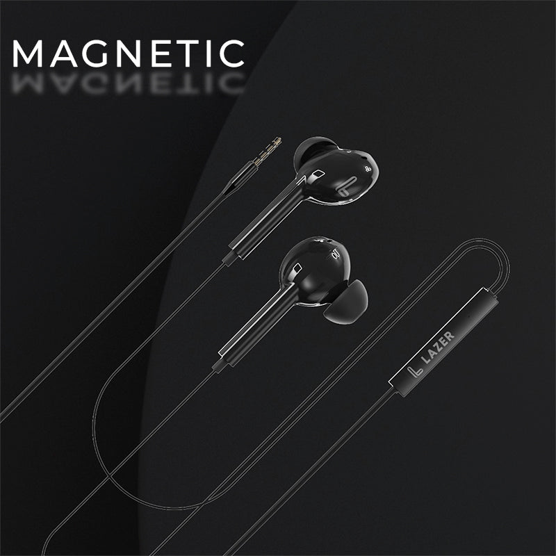 Lazer MagLink in Ear Wired Earphones with Mic (Magnetic)