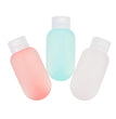 Lazer 3-piece 60 ml Travel Bottles for Toiletries – Refillable Leak-Proof Plastic Containers with Lids, Ideal for Creams, Shampoo, and Lotions (Multicolor).